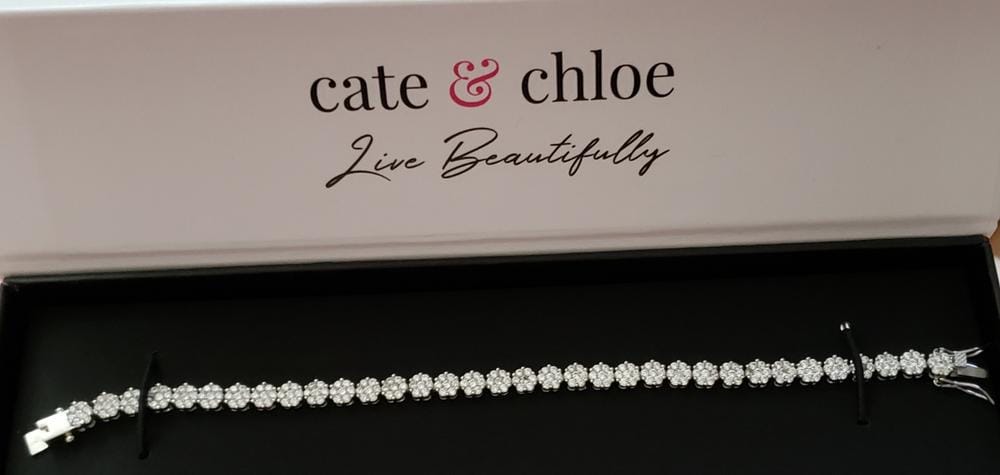 Customer photo review of Ally 18k White Gold Plated Tennis Bracelet with Simulated Diamond Crystals