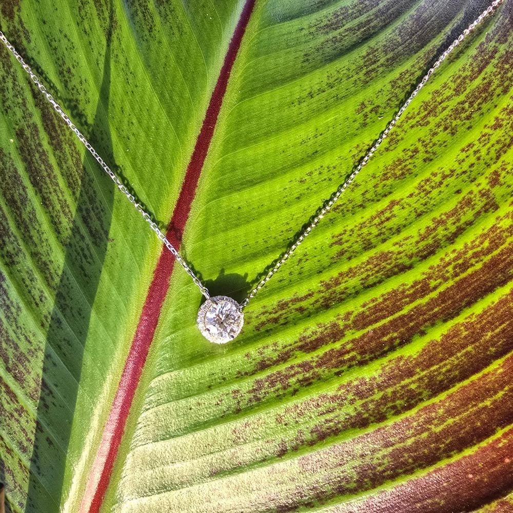 Customer photo review of Moissanite by Cate & Chloe Sutton 18k Gold Plated 925 Sterling Silver Necklace 1.1tcw