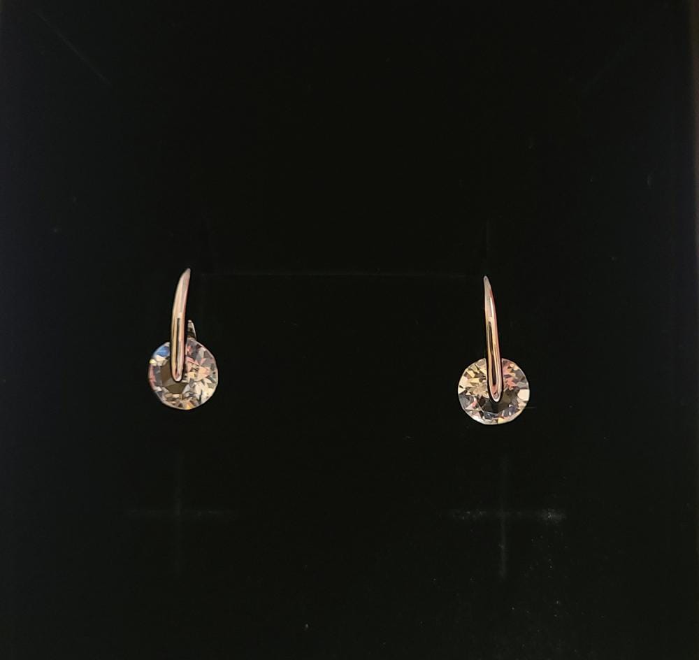 Customer photo review of McKayla 18k White Gold Plated Drop Earrings with Swarovski Crystals