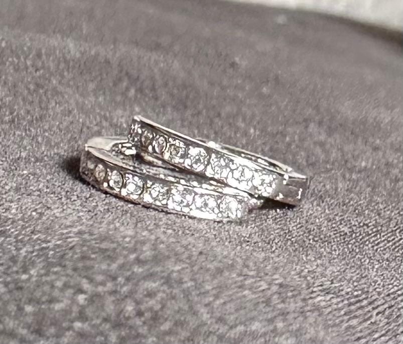 Customer photo review of Skye 18k White Gold Plated 12mm Crystal Hoop Earrings with Swarovski Crystals