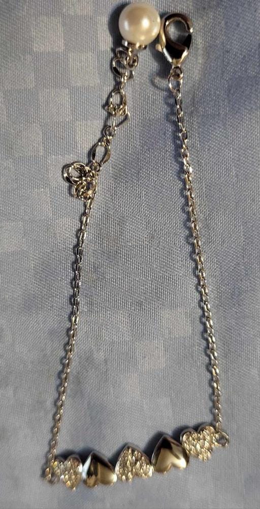 Customer photo review of Juliette 18k White Gold Plated Heart Bracelet with Swarovski Crystals