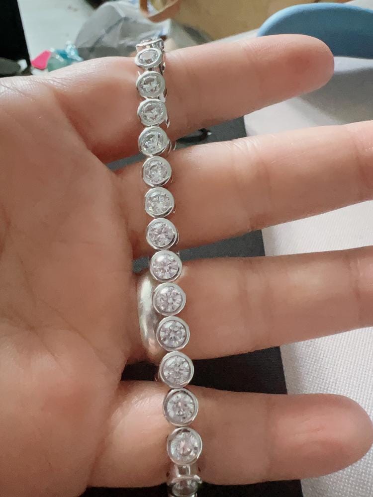 Customer photo review of Joelle 18k White Gold Plated Tennis Bracelet with Simulated Diamond Crystals