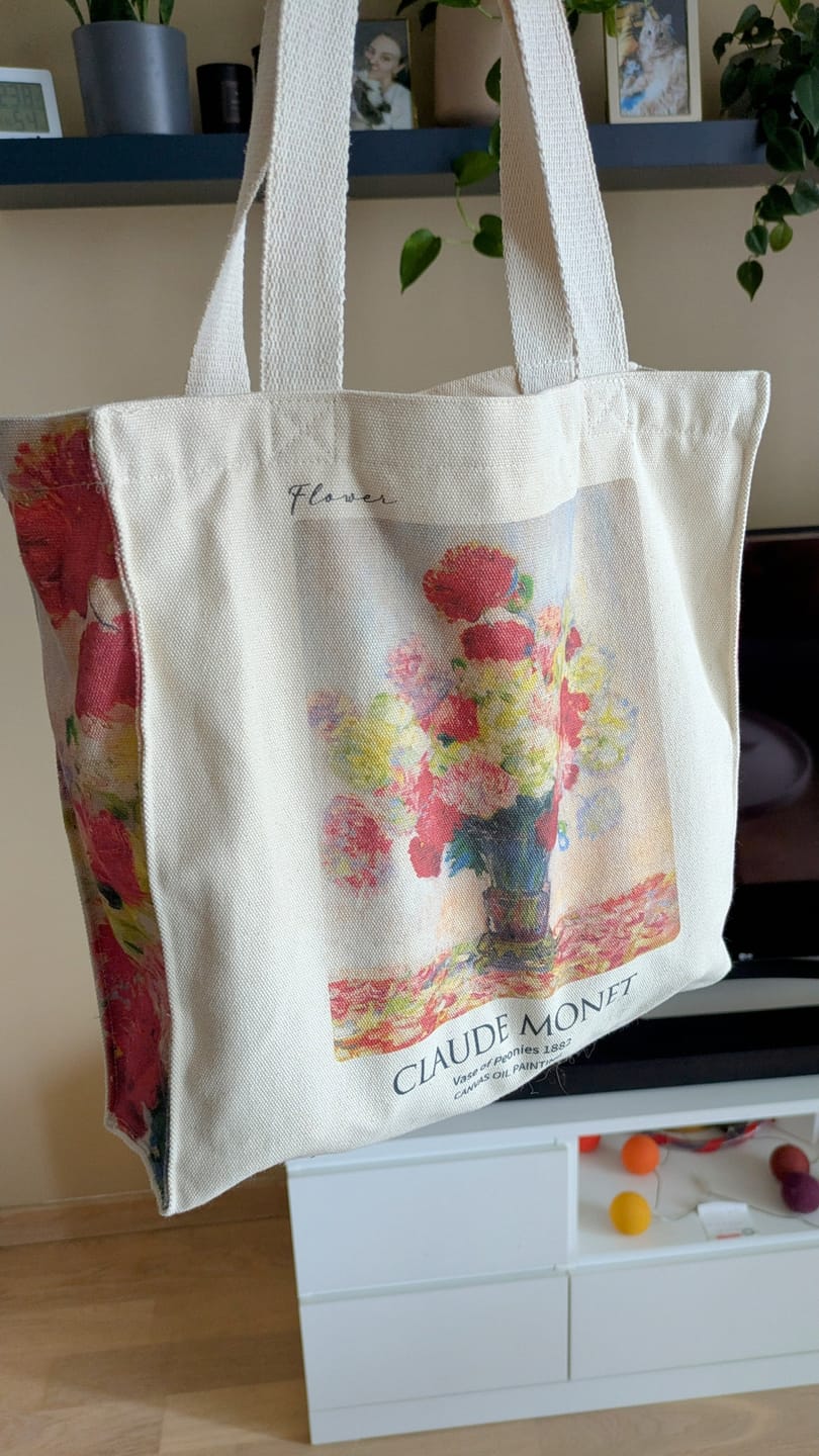 Customer photo review of Claude Monet "Peonies" - Tote Bag