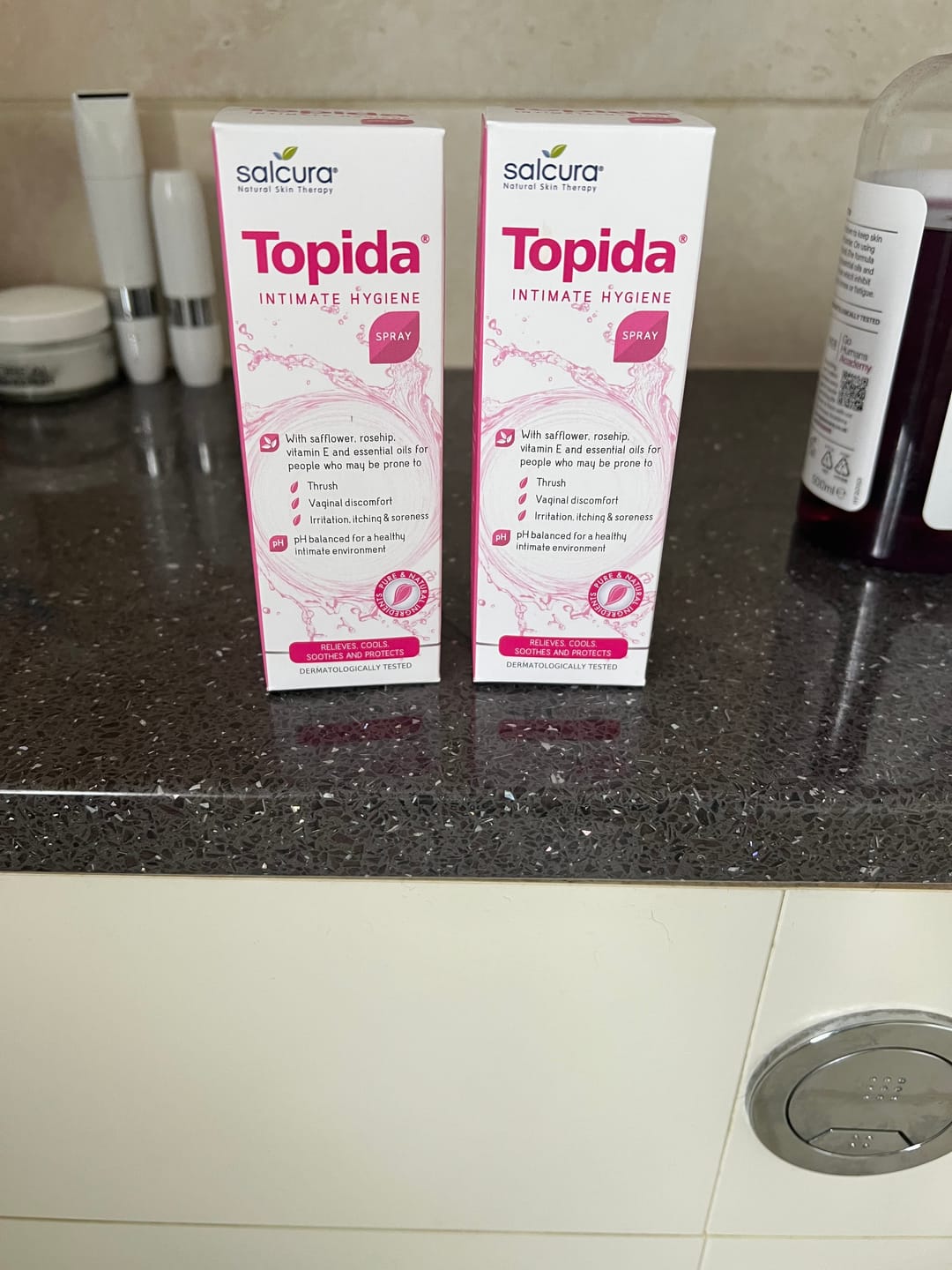 Customer photo review of Topida Intimate Hygiene Spray Twin Pack
