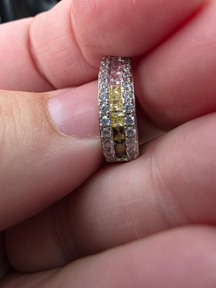Customer photo review of Rachel 18k White Gold Plated 19mm Hoop Earrings with Swarovski Crystals