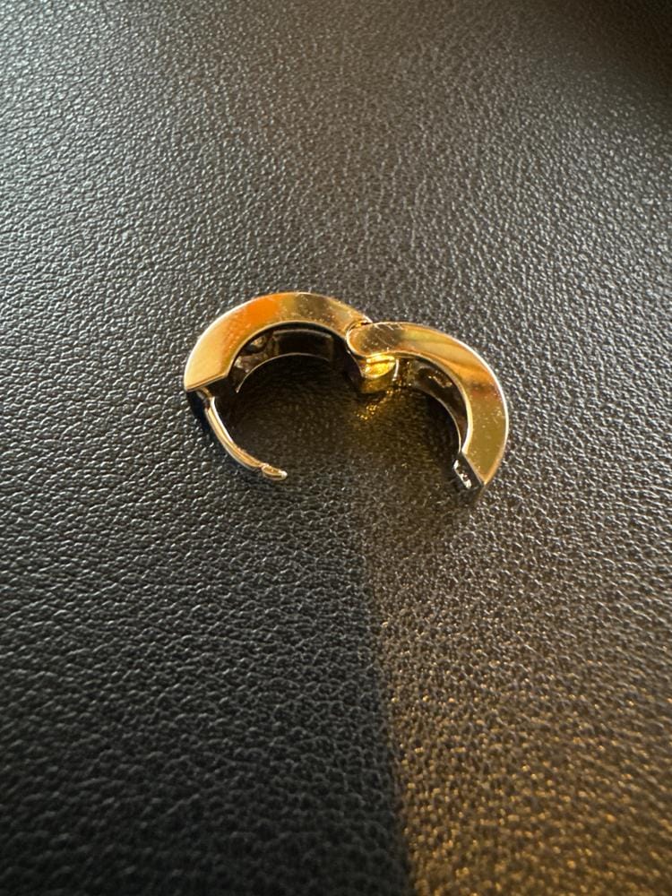 Customer photo review of Alana 18k White Gold Plated 14mm Small Hoop Earrings with Swarovski Crystals — Final Sale - Fab Fav