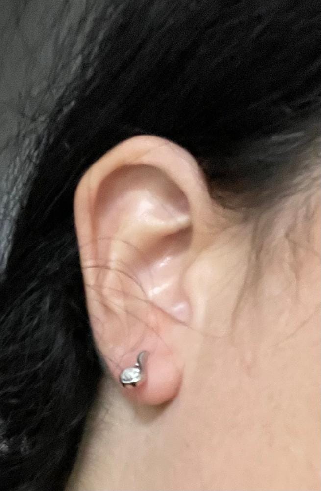Customer photo review of Parker 18k White Gold Plated Tear drop Stud Earrings with Swarovski Crystal