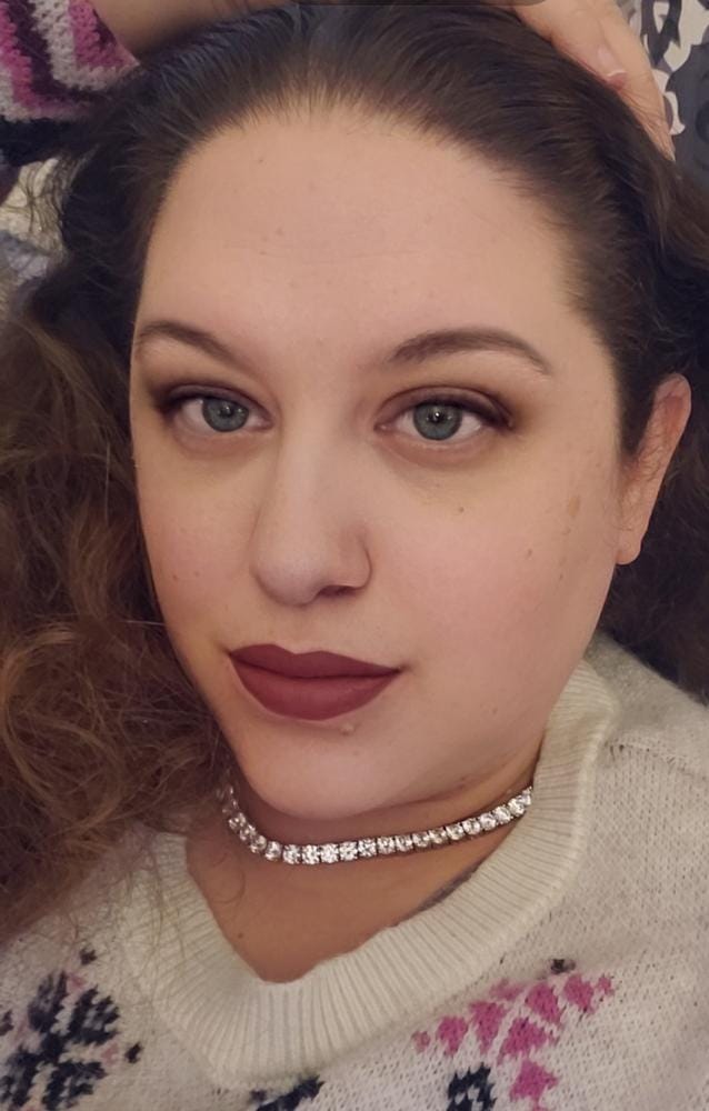 Customer photo review of Priscilla 18k White Gold Plated Tennis Necklace with Simulated Diamond Crystals