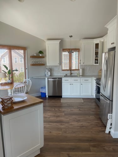 Customer photo review of Modern 3" Thick Floating Shelves