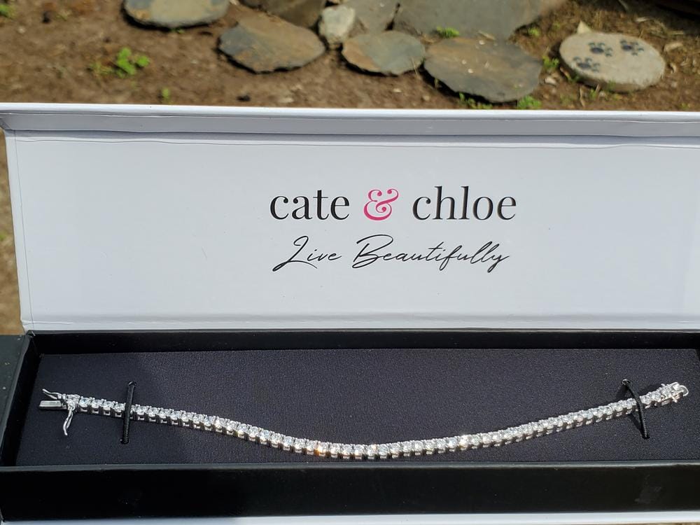 Customer photo review of Kaylee 18k White Gold Plated Tennis Bracelet with Simulated Diamond Crystals