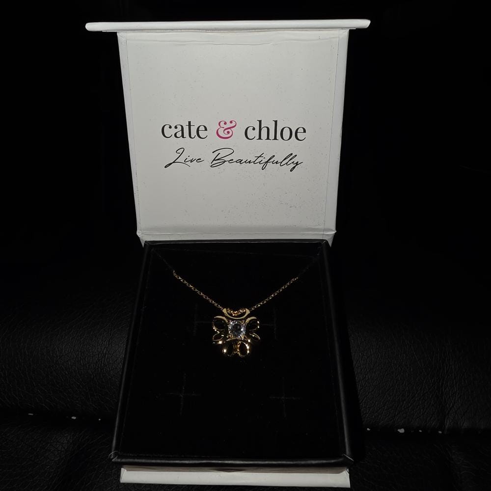 Customer photo review of Alexis 18k White Gold Plated Flower Pendant Necklace with Swarovski Crystal