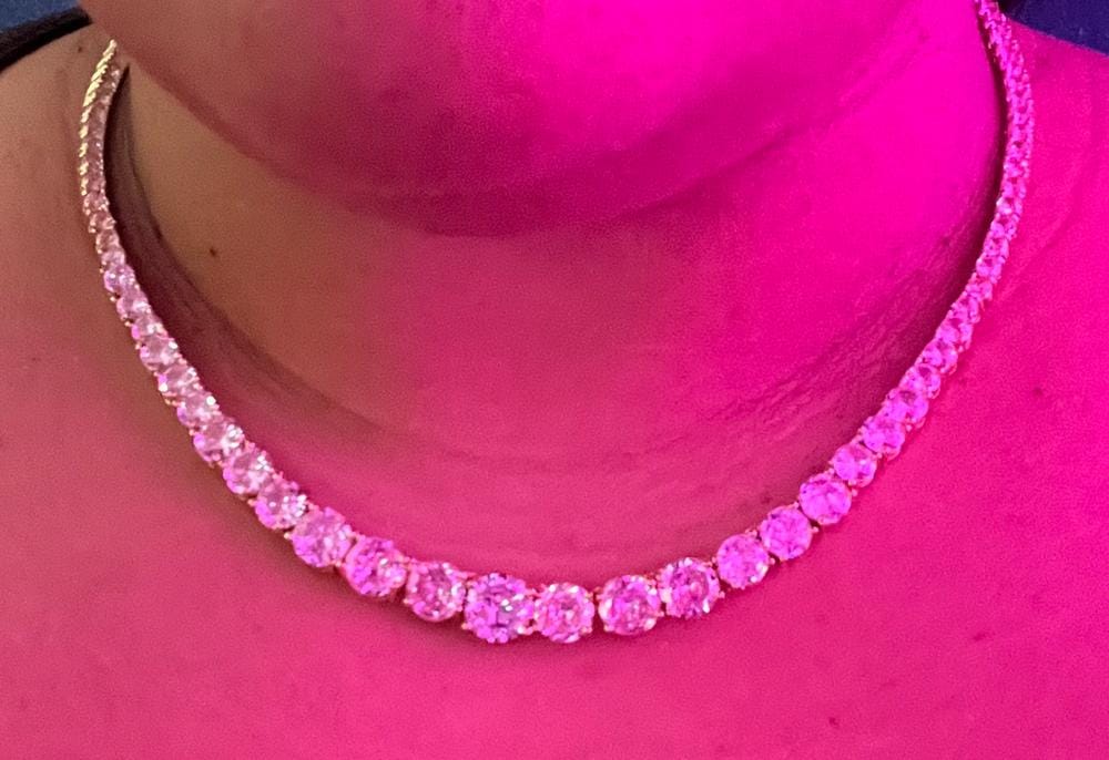 Customer photo review of Whitney 18k White Gold Plated Necklace with Simulated Diamond Crystals