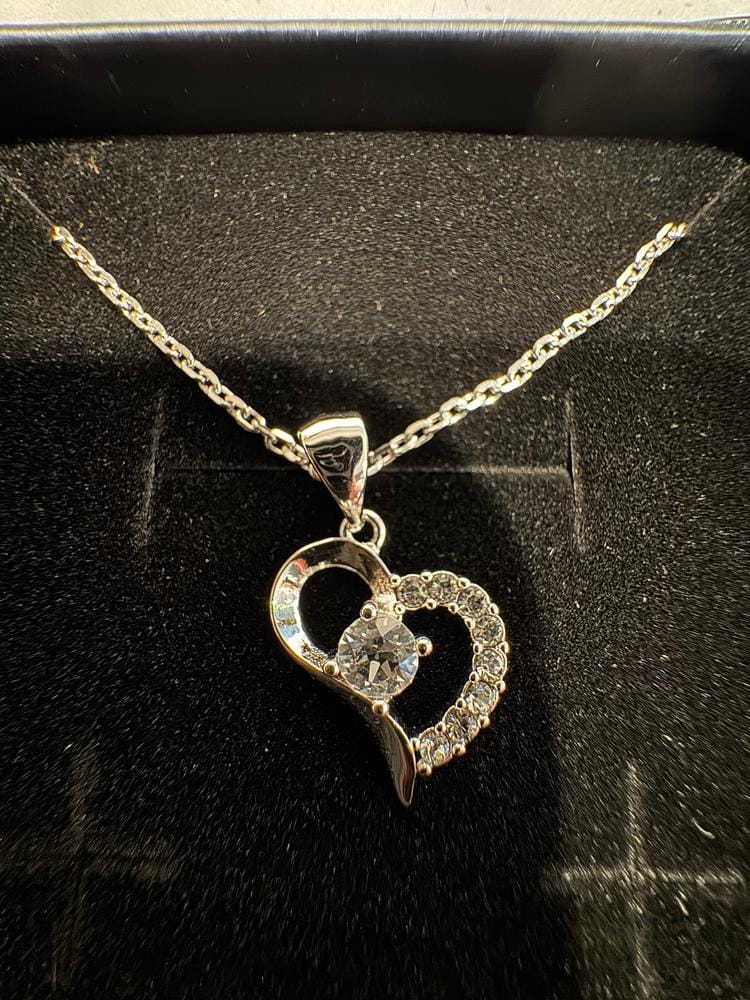 Customer photo review of Laila 18k White Gold Pendant Necklace  with Swarovski Crystals