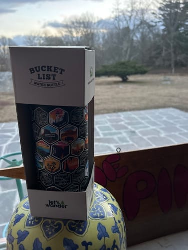 Customer photo review of Let's Wander™ USA National Parks Water Bottle + Sticker Set