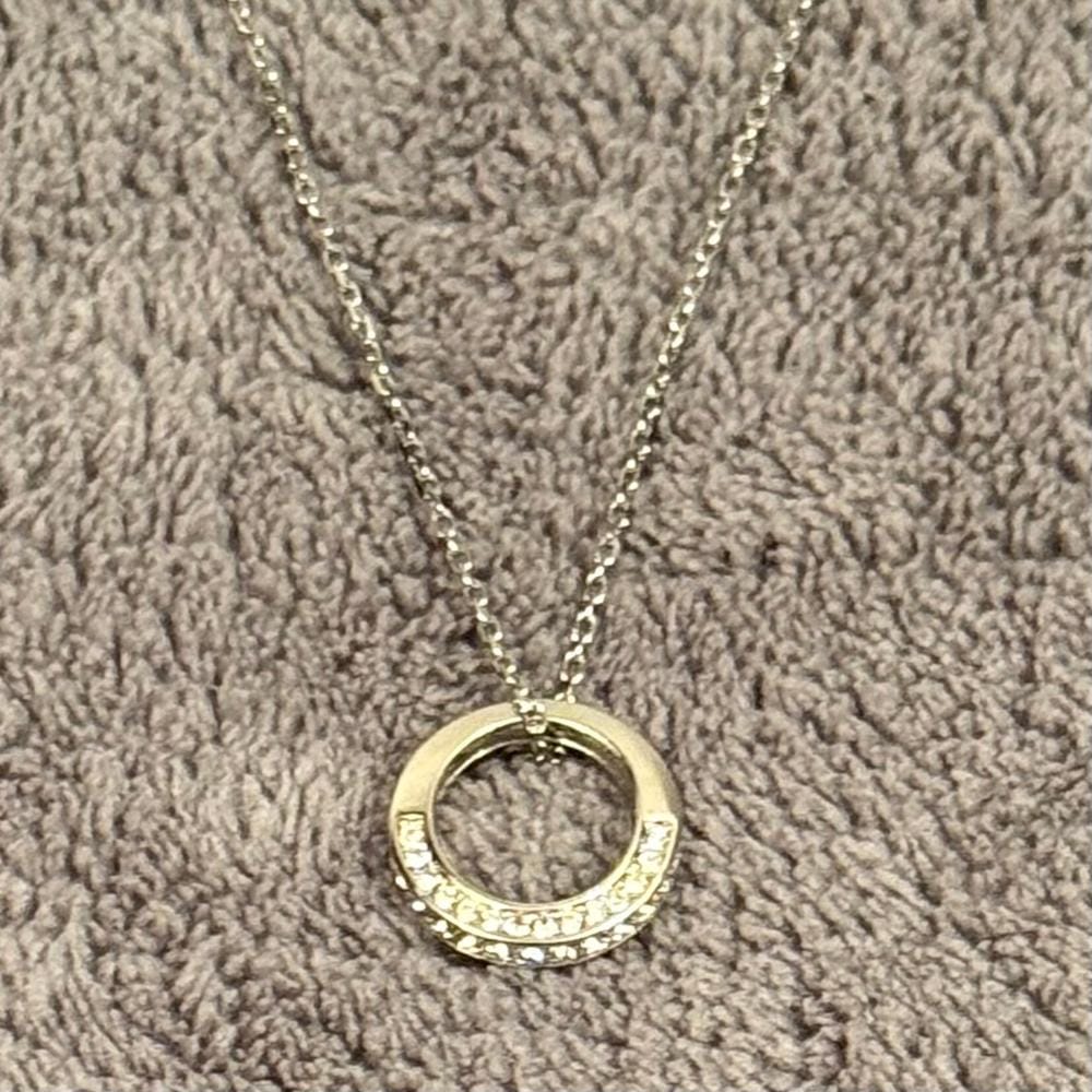 Customer photo review of Viviana 18k White Gold Plated Hoop Pendant Necklace with Swarovski Crystals