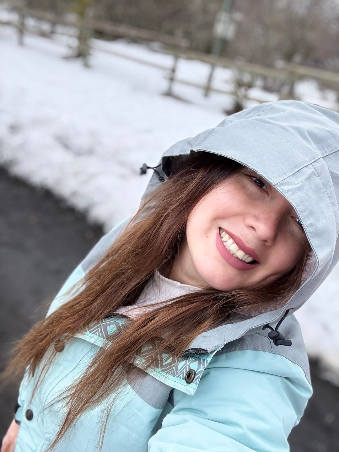Customer photo review of Parka Impermeable Reversible Camaleon Mujer