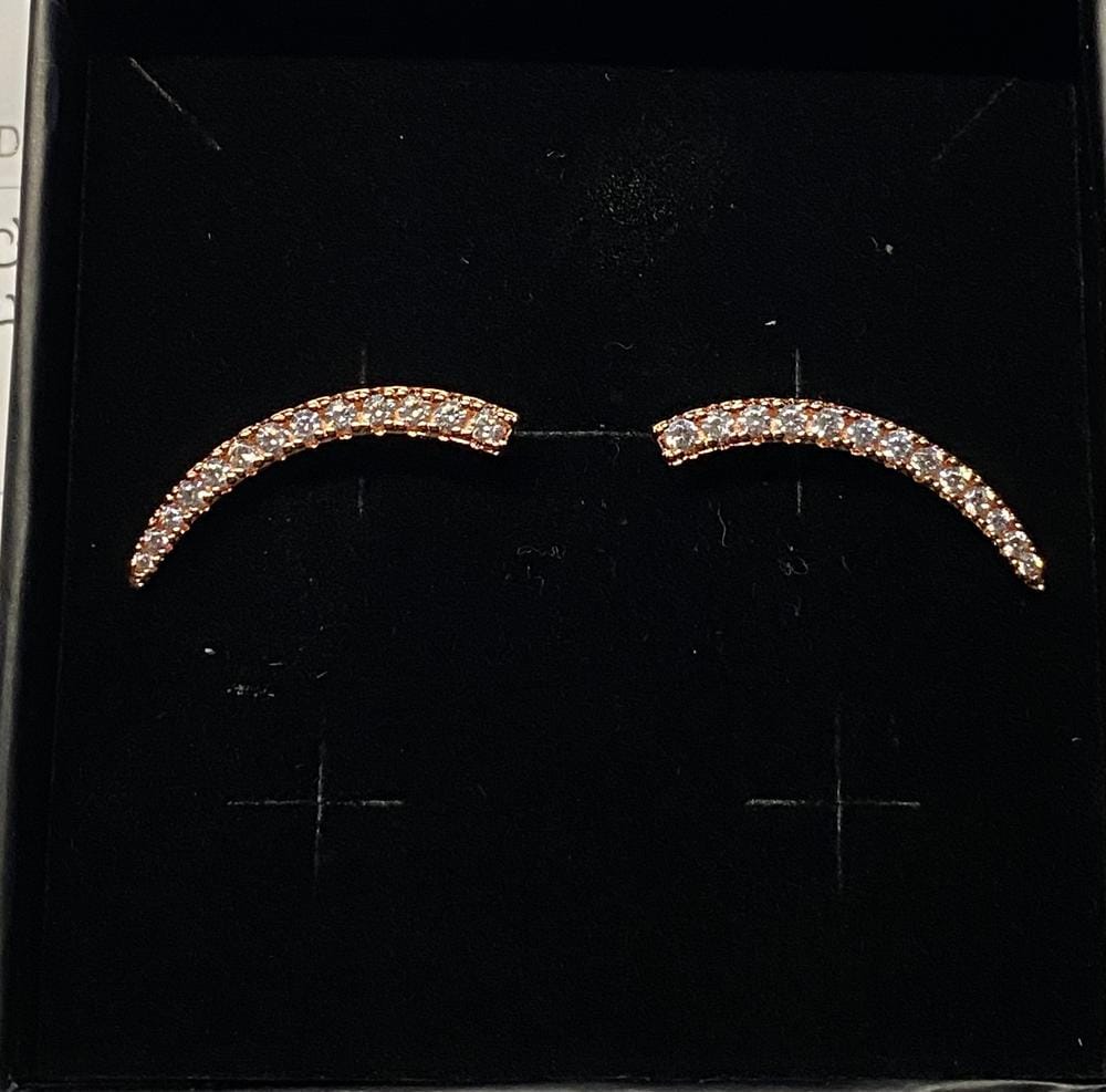 Customer photo review of Camila 18k White Gold Plated Ear Climber Earrings with Simulated Diamond Crystals