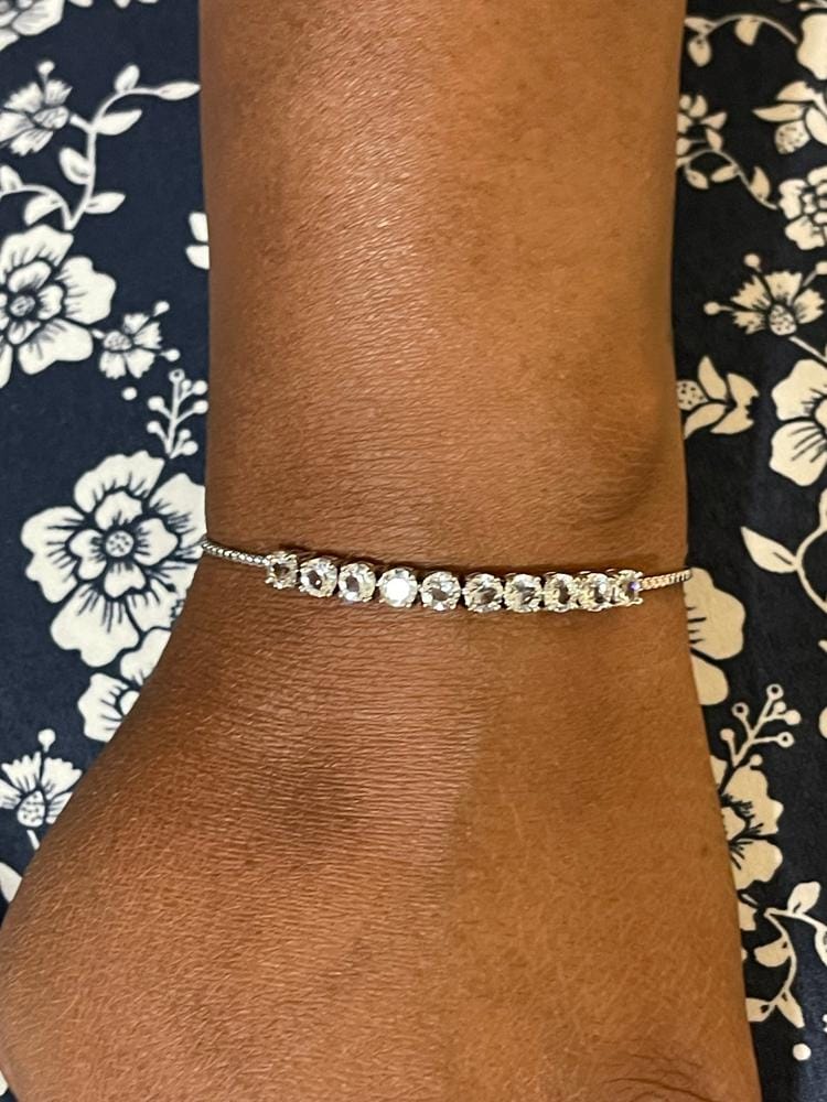 Customer photo review of Cameron 18k White Gold Plated Bracelet with Swarovski Crystals