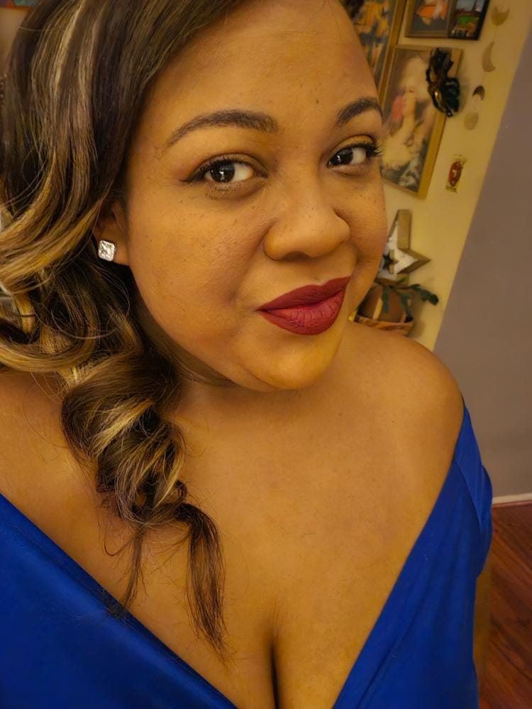 Customer photo review of Brooke 18k White Gold Plated Stud Earrings with Princess Cut Swarovski Crystals