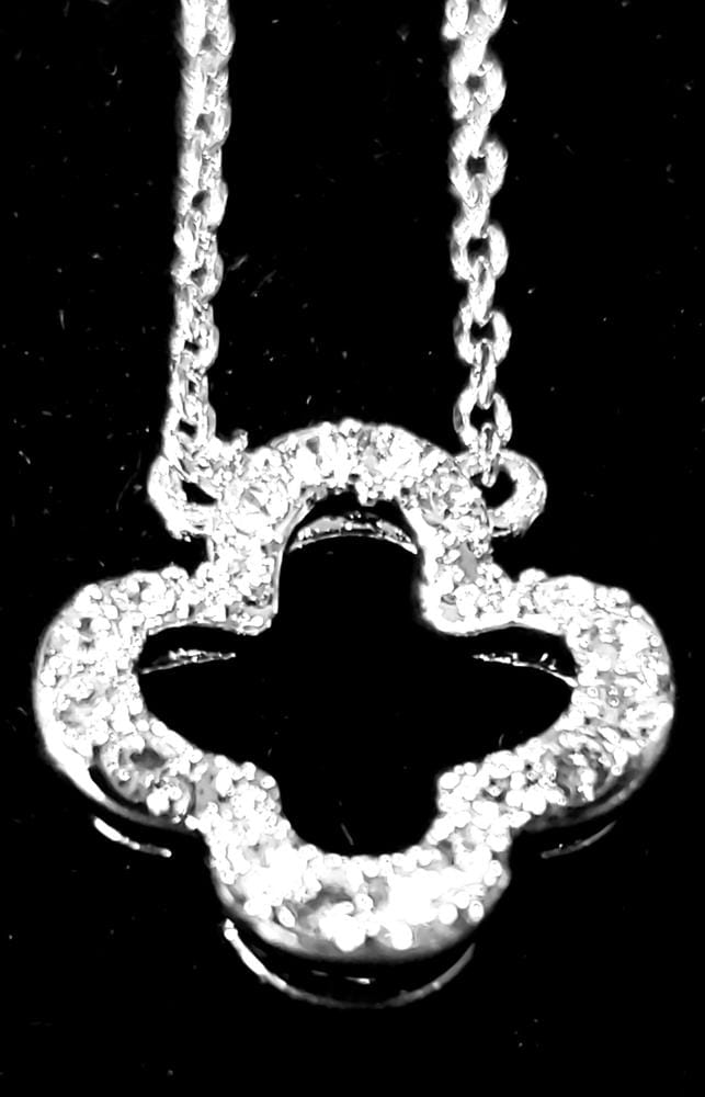 Customer photo review of Cassandra 18k White Gold Plated Necklace with Swarovski Crystals