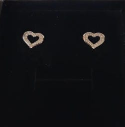 Customer photo review of Dominique 18k White Gold Plated Silver Heart Stud Earrings with Swarovski Crystals
