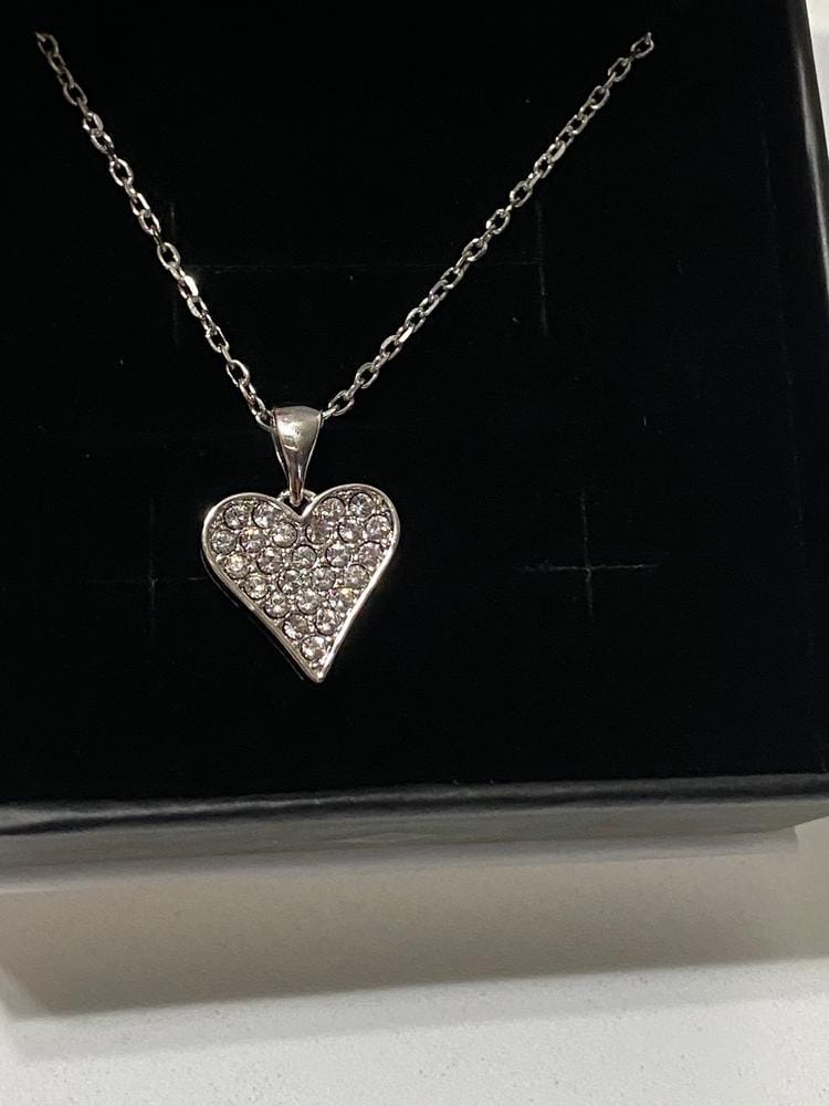 Customer photo review of Cecilia 18k White Gold Plated Heart Pendant Necklace with Swarovski Crystals