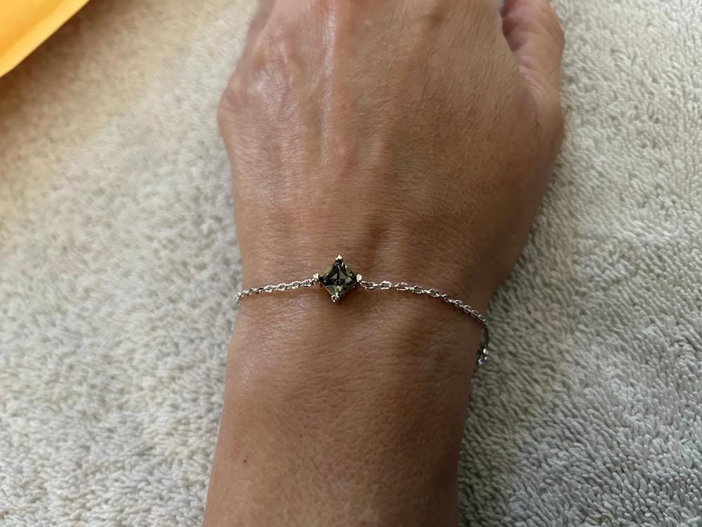 Customer photo review of Samantha 18k White Gold Plated Bracelet with Black Swarovski Crystal - Final Sale