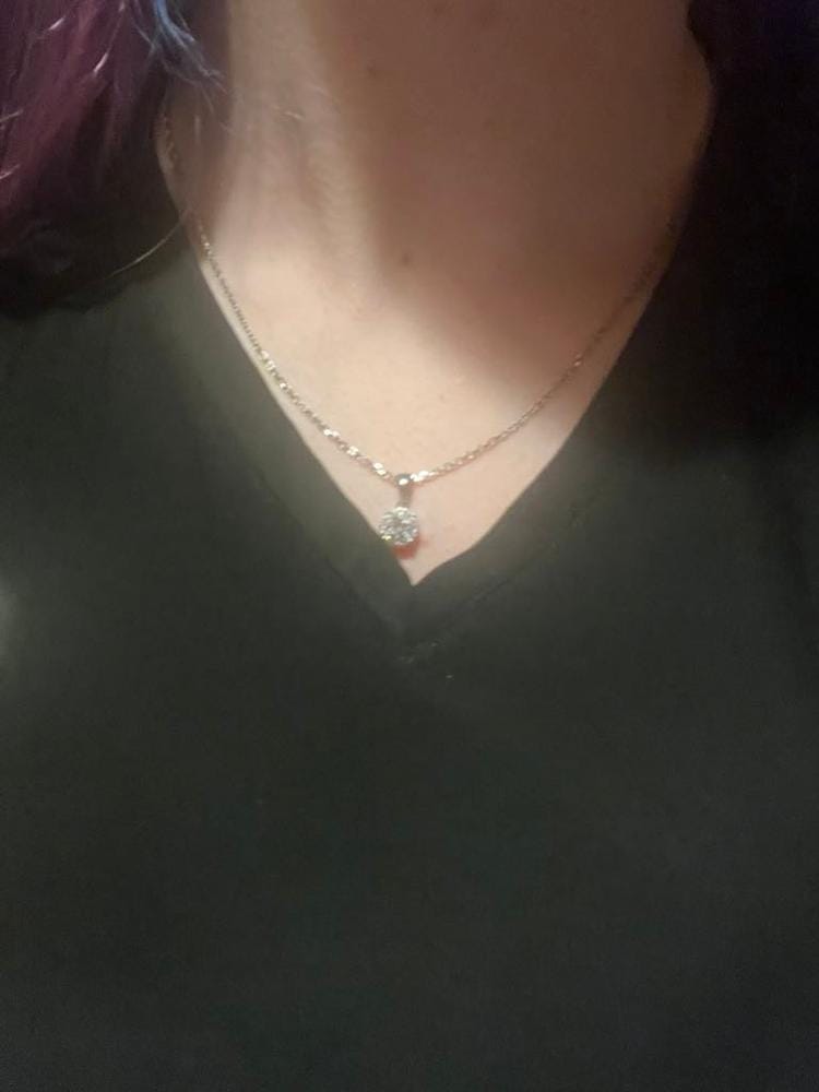 Customer photo review of Ruth 18k White Gold Plated Silver Pendant Necklace with Swarovski Crystals