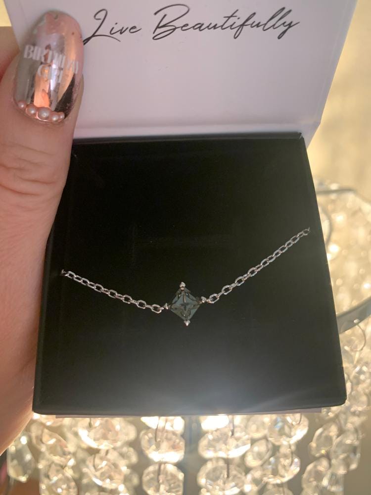 Customer photo review of Samantha 18k White Gold Plated Bracelet with Black Swarovski Crystal - Final Sale
