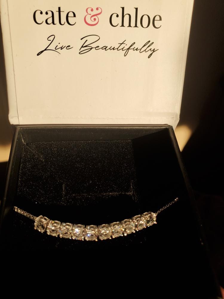 Customer photo review of Cameron 18k White Gold Plated Bracelet with Swarovski Crystals