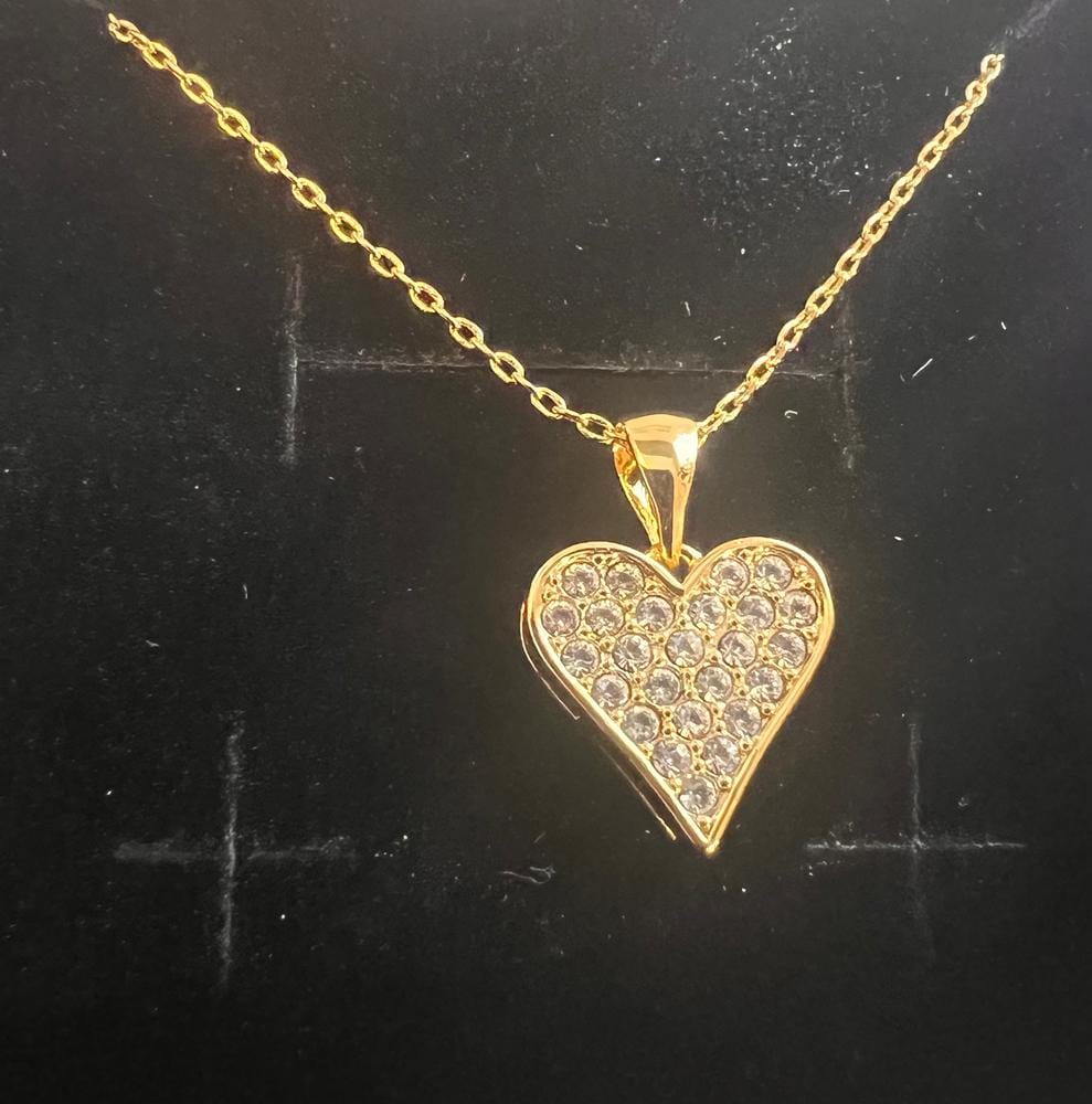 Customer photo review of Cecilia 18k White Gold Plated Heart Pendant Necklace with Swarovski Crystals