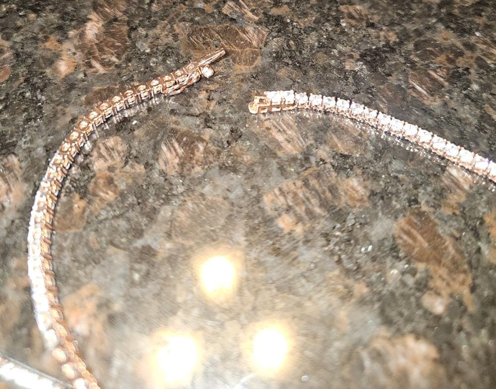 Customer photo review of Kaylee 18k White Gold Plated Necklace with Simulated Diamond Crystals
