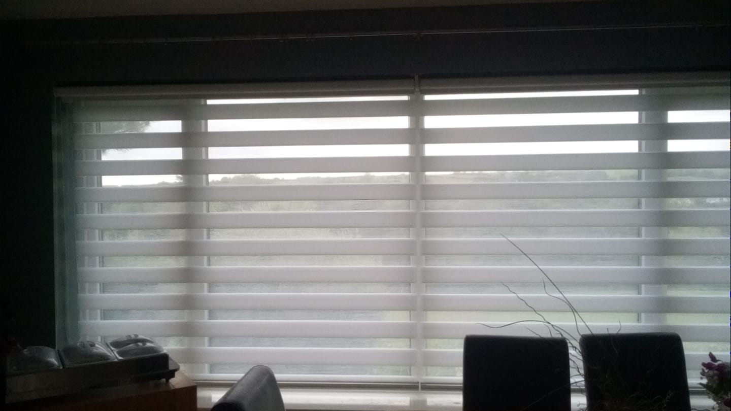 Customer photo review of Bliss Porcelain White Day & Night Blinds