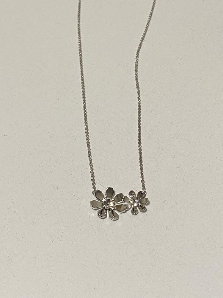 Customer photo review of Daisy 18k White Gold Plated Flower Necklace with Swarovski Crystals