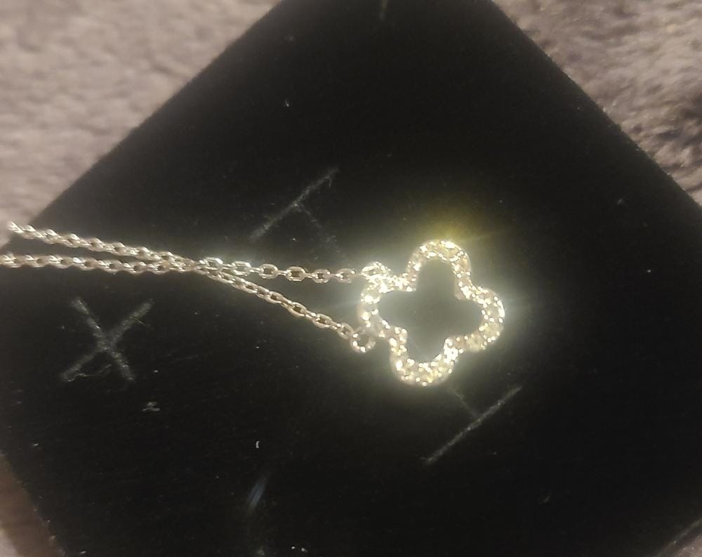 Customer photo review of Cassandra 18k White Gold Plated Necklace with Swarovski Crystals