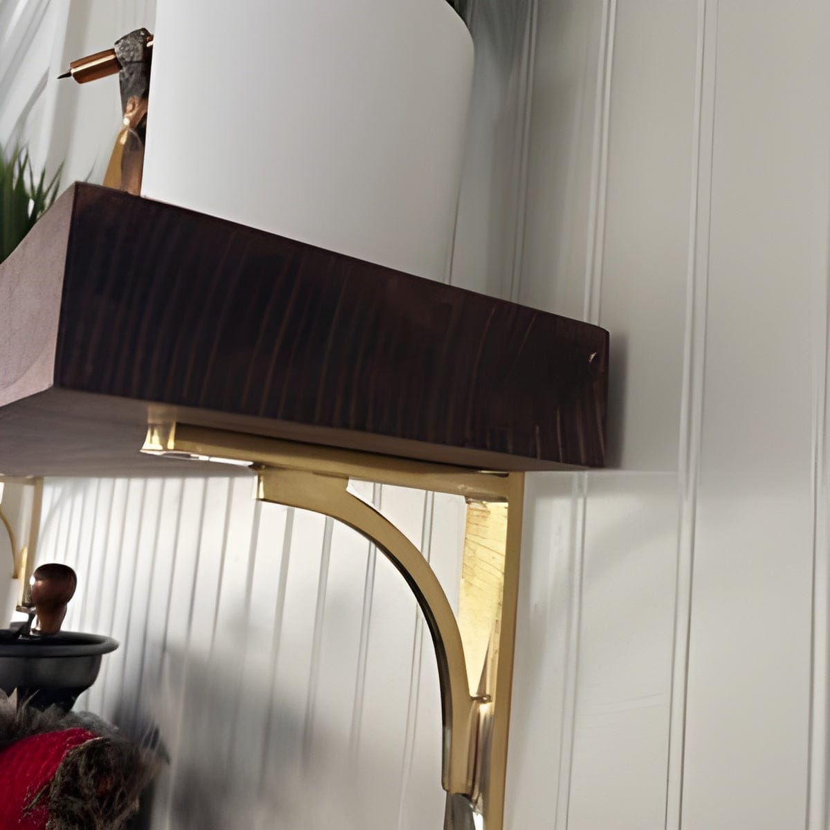 Customer photo review of Minimalist Shelf Bracket - Unlacquered Brass Polished
