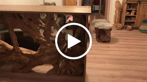 Customer video review of Sonderpreis Wurzelholz Bar SAMBA 175 cm  B-WARE