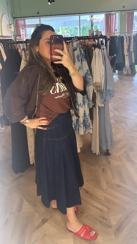 Customer photo review of Jane Denim Skirt