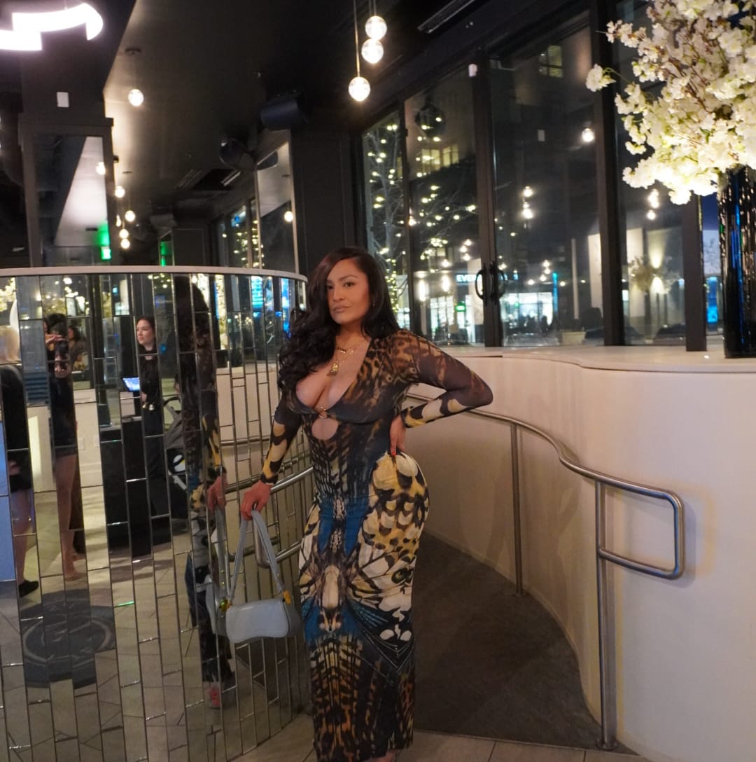 Customer photo review of Nakai Ring Cutout Maxi Dress