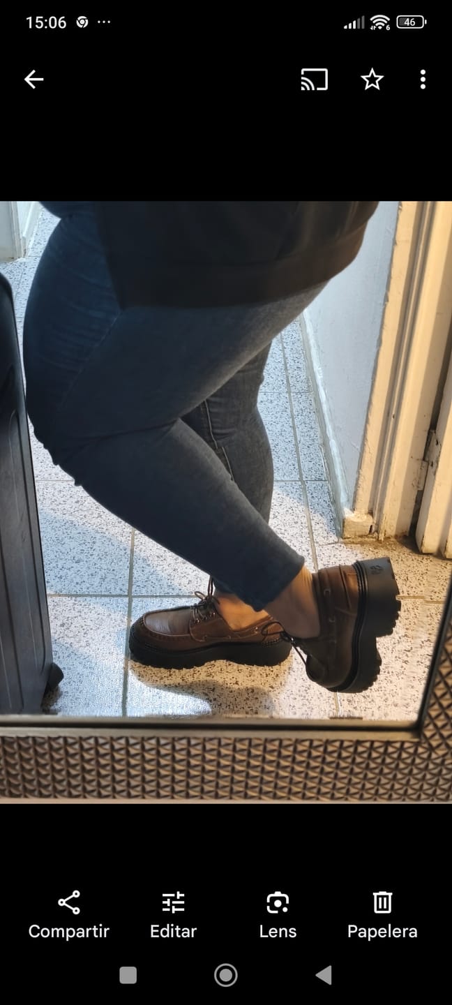 Customer photo review of Zapato Plataforma Café Mujer 46302