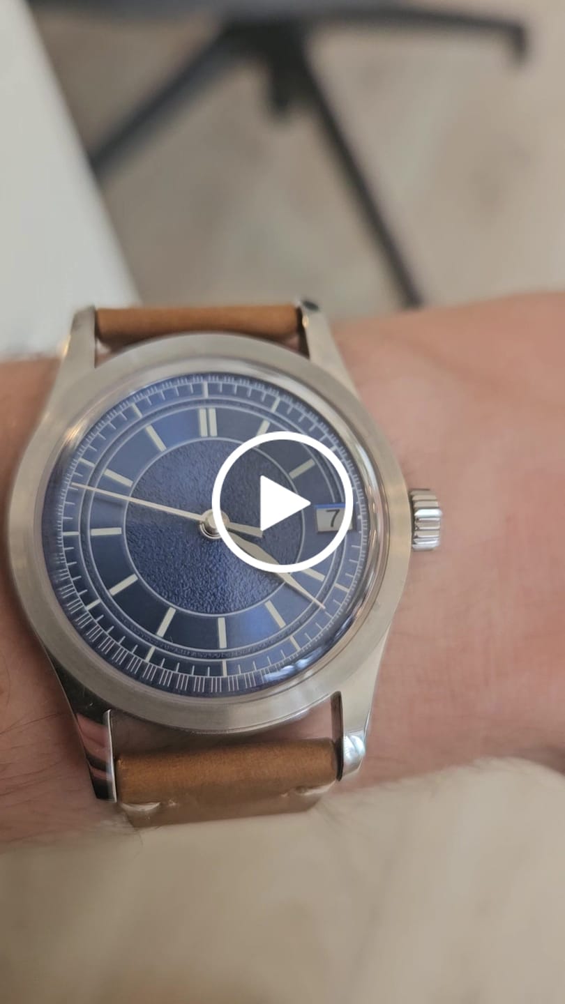 Customer video review of HOU - 80-Hour Power Reserve Vintage Automatic Watch | Blue