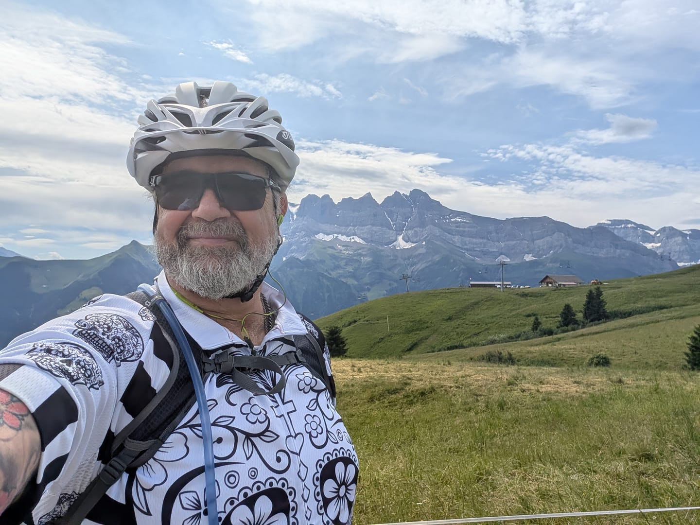 Customer photo review of Day Of The Dead Skull Cycling Jersey