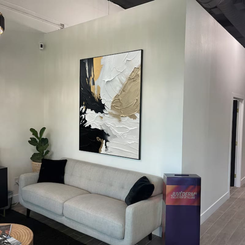 Customer photo review of Black and White Minimalist Textured Canvas #MT076