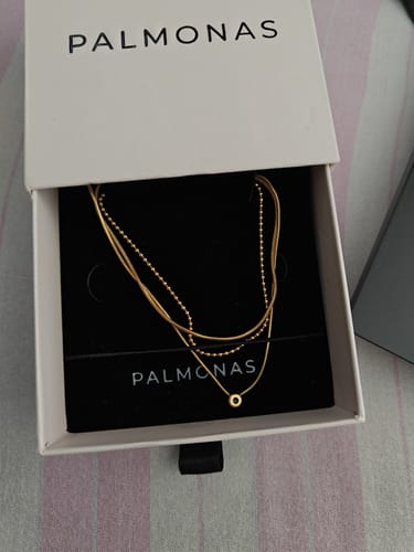 Customer photo review of Golden Layers With Stone Necklace