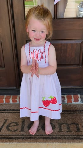 Customer photo review of Strawberry Red Polka Dot Sun Dress
