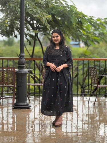 Customer photo review of Black & Rainbow Handloom Maxi