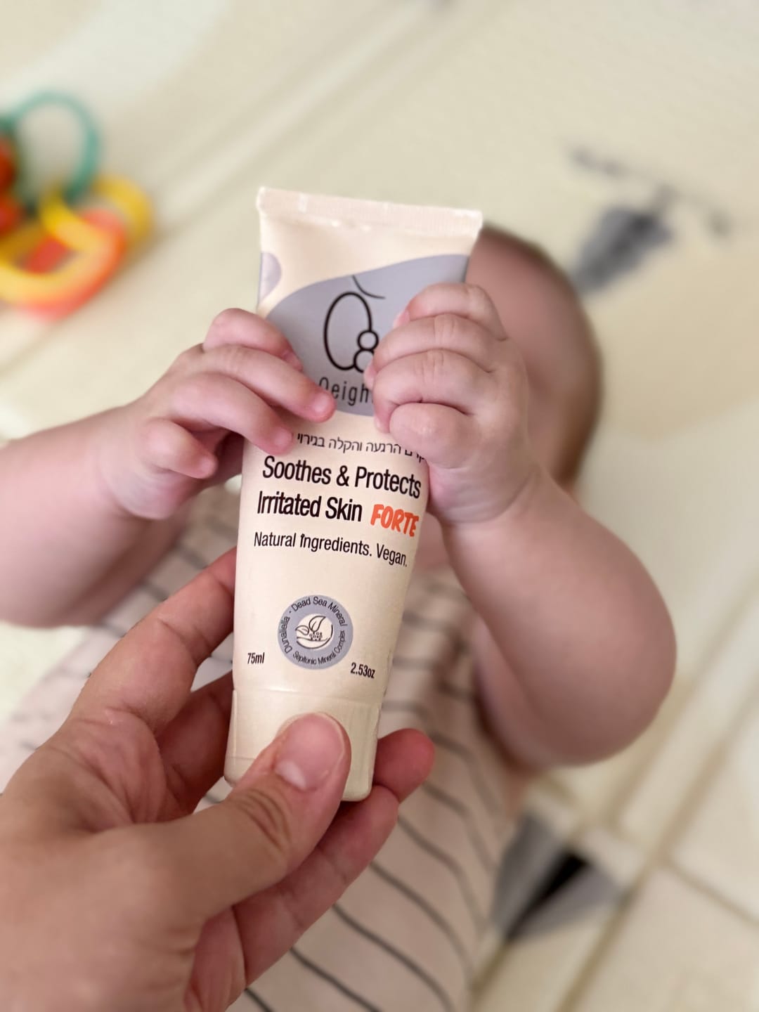 Customer photo review of קרם הרגעה והקלה בגירוי העור- פורטה- פתרון לגירויים, יובש או אדמומיות מכף רגל ועד ראש