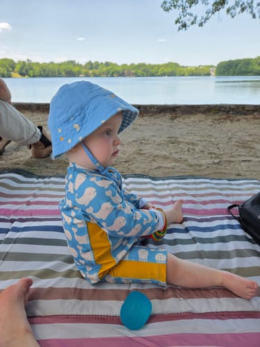 Customer photo review of Blue Whales UPF 50 Recycled Sunsafe Sunsuit