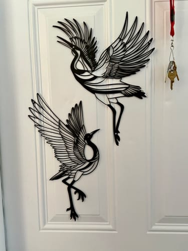 Customer photo review of Sandhill Crane Metal Wall Art (Set of 2)