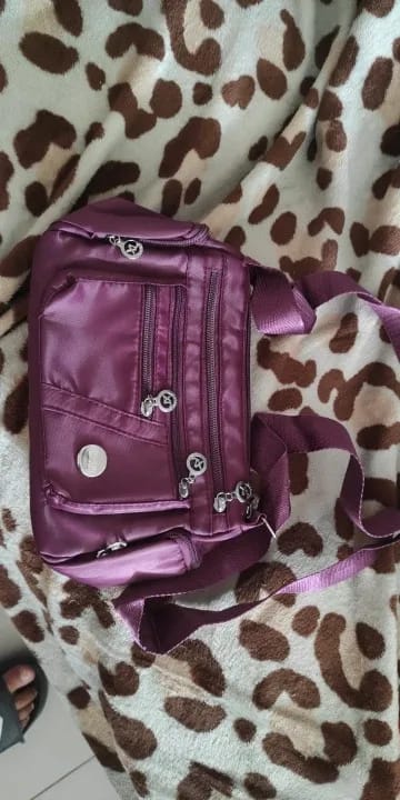 Customer photo review of Nylon Crossbody Bag Multi-Compartment — Black | KIMLUD